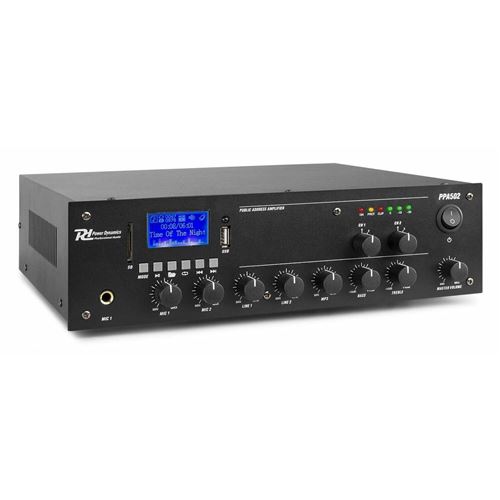 Non Communiqué Noir Power Dynamics Ppa502 - Amplificateur 2 Zones Avec Bluetooth 100V 50W