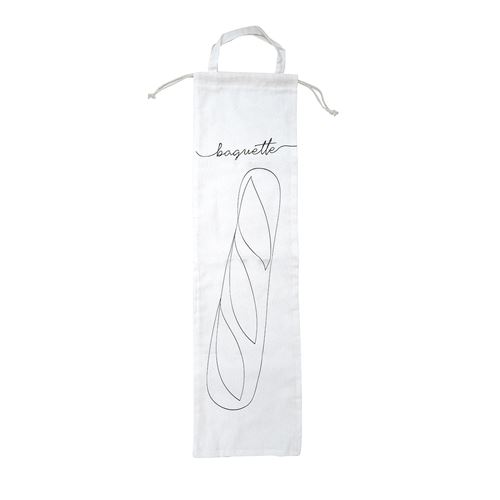 Non Communiqué Noir,Blanc Sac De Conservation Pour Baguette De Pain En Coton Fackelmann Nature