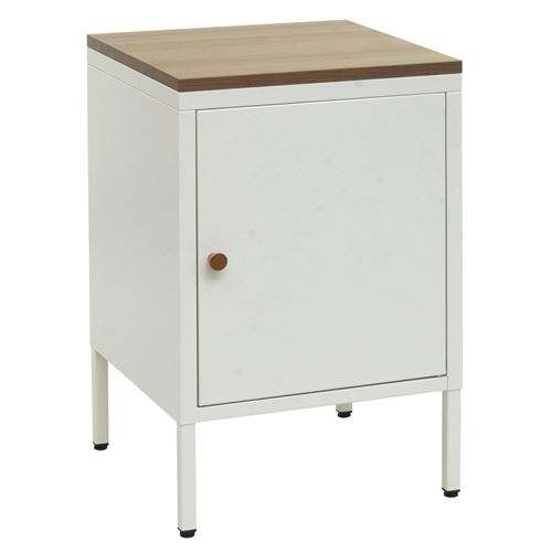 Mendler Blanc Table De Nuit Métal - Image 3