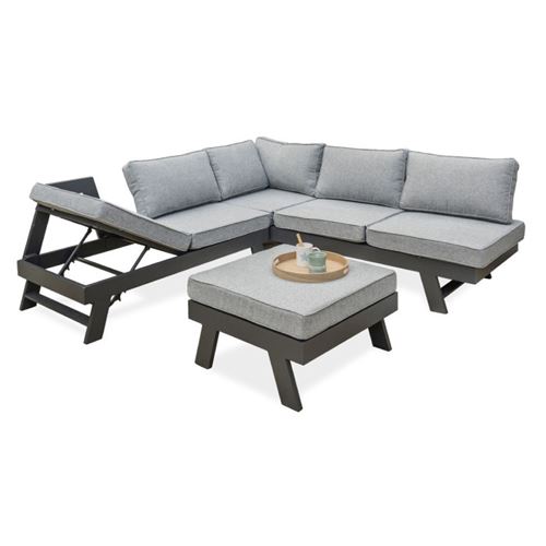 Generique Gris Salon De Jardin D'angle 5-6 Places "New-York" 213Cm Anthracite - Image 3