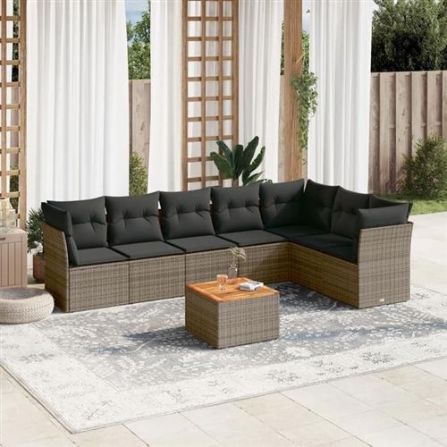 VIDAXL - Salon de jardin modulable - 2 personnes - 8 pièces - Gris - Image 2
