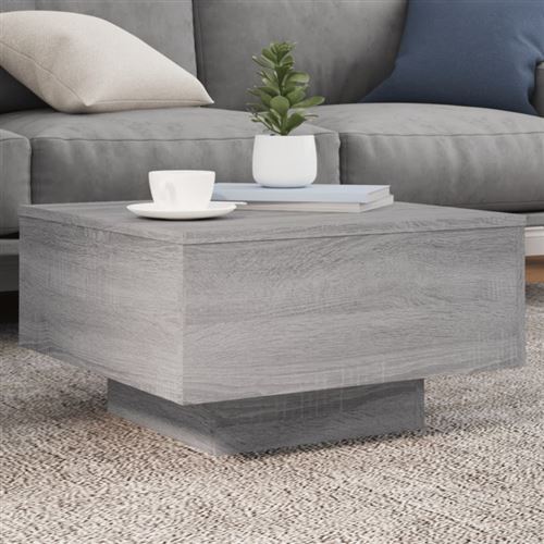Table basse sonoma gris 55x55x31 cm bois d ingénierie