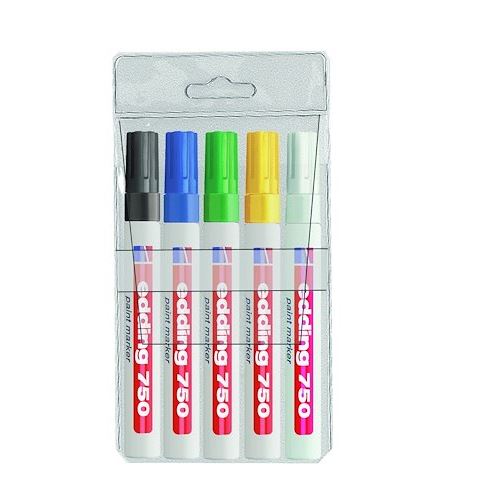 Pochette de 5 marqueurs peinture assortis - Assorties - Edding