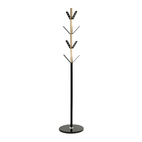 Porte-Manteau Design ""Corneille"" Noir & Naturel