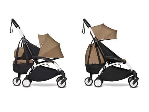 Babyzen - Poussette YOYO2 cadre blanc pack 0+ 6+ et YOYO+ bag marron