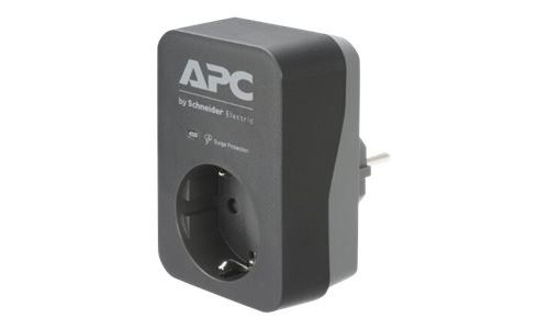 APC - Multiprise avec protection contre surtensions 5 prises + 2 ports  USB-A Noir