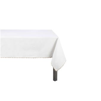 Nappe En Coton Beige Et Cannelle 150 X 250 Cm