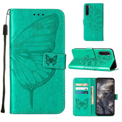 MPFRANCE Housse pour OnePlus Nord Vert [Papillon V3]