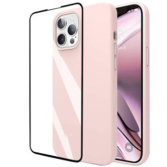 Coque Silicone TPU Rose + Verre Trempé Pour IPhone 13 Pro Max - Marque Little Boutik - Neuf Sous Emballage
