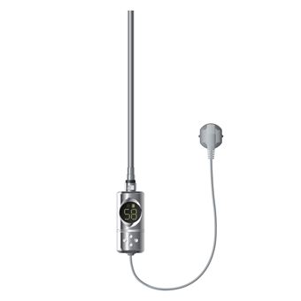 Élément Chauffant Chrome 300W Avec Thermostat Digital – Pour Radiateur Salle De Bain – Minuterie Et Contrôle Précis Température