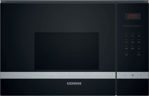 Siemens micro-ondes solo encastrable bf523lms0 20l 800w inox/noir