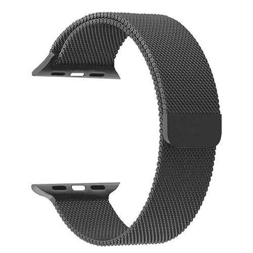 Non Communiqué Noir Bracelet Pour Watch 42 / 44 / 45 / 49Mm Maille Milanaise Devia