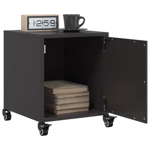 Non Communiqué Noir Vidaxl Tables De Chevet 2 Pcs 36X39x43,5 Cm Acier, Armoire, Armoire Latérale, Support De Téléphone, Table De Chevet 846615