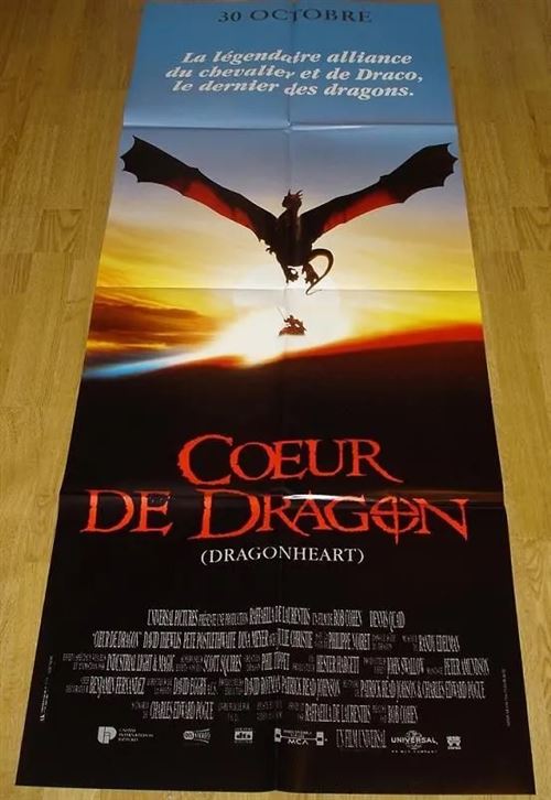 Affiche de Cinéma Originale - Coeur de dragon - 1996 - 60x160cm