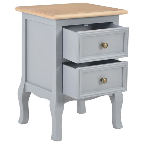 vidaXL Table de chevet Gris 35x30x49 cm MDF