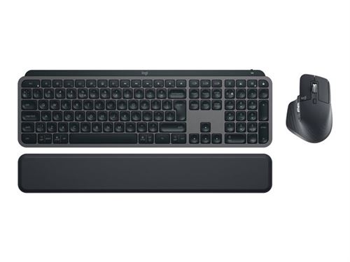 Logitech MX Keys S Combo - Ensemble clavier et souris - rétroéclairé - sans fil - Bluetooth LE - QWERTY - Italien - commutateur : commutateurs à clé à ciseaux - graphite