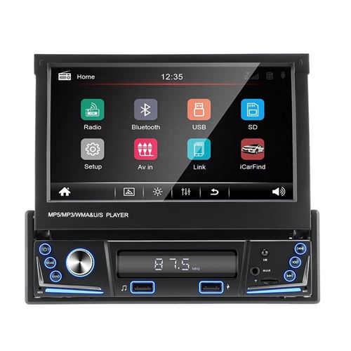 Autoradio Gearelec 7 Pouces avec Caméra de Recul Écran Rétractable Lecteur  Mp5 FM Appel Mains Libres Bluetooth - Autoradio - Achat & prix