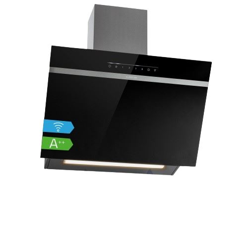 Hotte D'Aspiration Klarstein Ava 60 Cm - Murale, WiFi, Classe A++, 515 M³/H, Commande Tactile, Noir