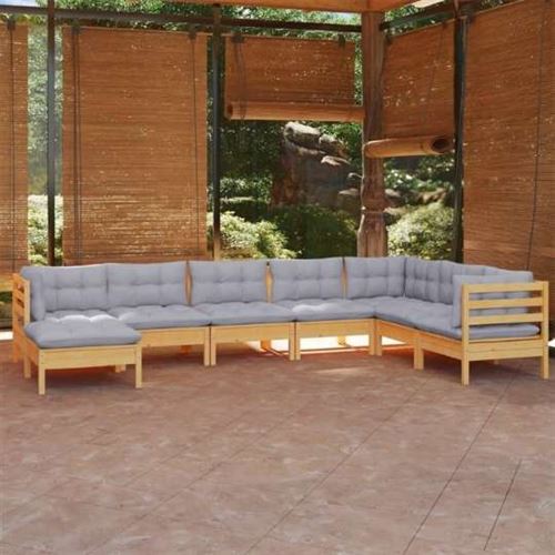 Vidaxl Salon De Jardin Bois 8 Pieces - Image 2