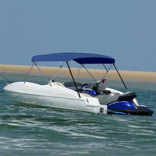 Auvent bimini à 4 arceaux Bleu marine 243x(230 244)x137 cm
