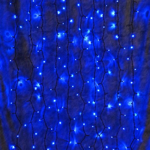 Rideau guirlande lumineuse extérieur 200 leds animées bleues HOMEA