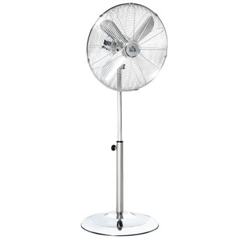 Farelek Ventilateur Sur Pied ARIZONA 50W 40cm Métal Chromé - Hauteur Réglable 90-125cm, 3 Vitesses, Oscillant