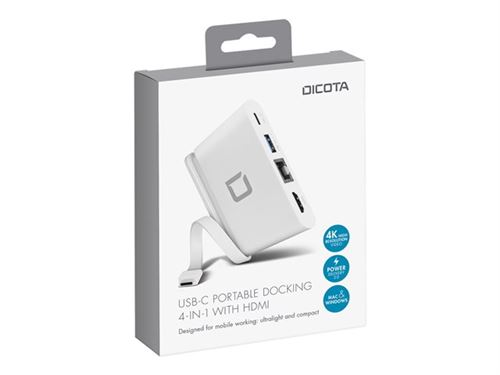 DICOTA USB-C Portable Docking 4-in-1 with HDMI - Station d'accueil - USB-C - HDMI