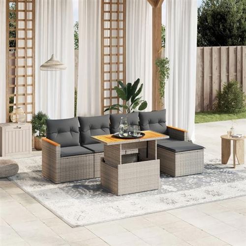 VidaXL - Ensemble de canapés de jardin rotin synthétique, One Size, Gris