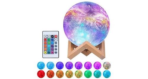 Lampe lune 3d, tomshine veilleuse led lampe luna tactile 16 couleurs avec télécommande 15cm moon lamp usb rechargeable pour chambre salon café