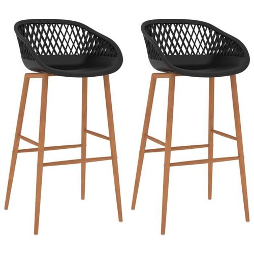 VIDAXL - Tabouret de bar - 95.5 cm - Noir - Lot de 2 - Image 3
