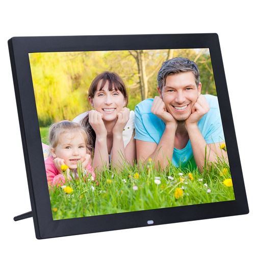 Cadre Photo Num&eacute;rique HD LED 14 Pouces Tout-En-Un Lecteur MP3 Mp4 Alarme Noir + SD 4Go