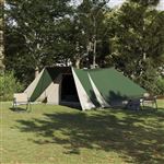 Tente familiale avec porche vert prolongé pour 12 personnes, imperméable