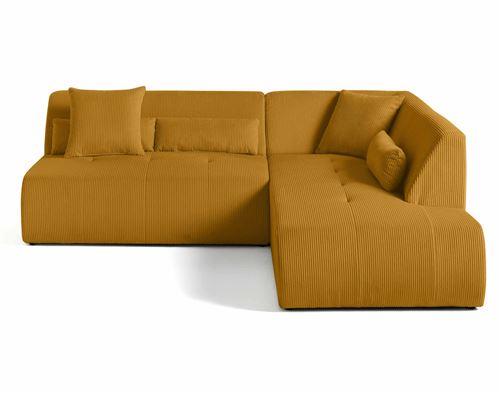 BestMobilier - Canapé Droit - Lisa Design - 5 Places - Jaune - 198 x 220 x 75 cm - Image 3