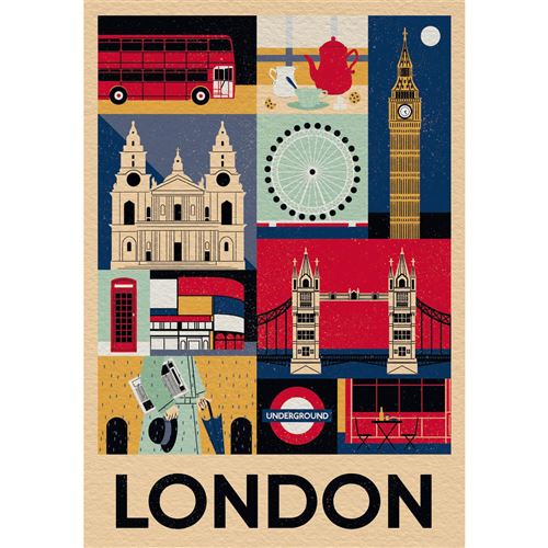 Puzzle 1000 pièces Compact : Style in the City Londres Clementoni Puzzles