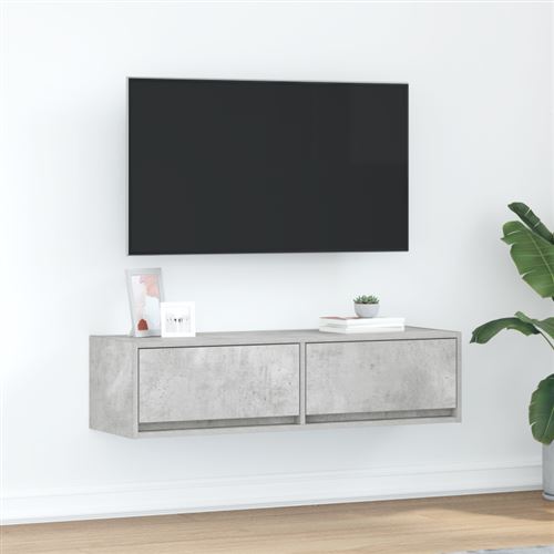 VIDAXL Meuble Tv Gris B&eacute;ton 100 X 31 X 25,5 Cm Bois D'ing&eacute;nierie 