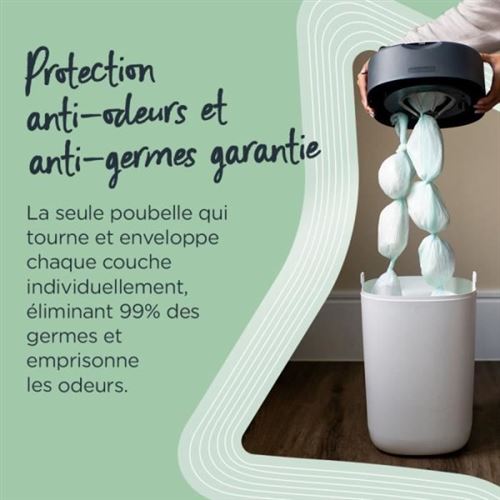 Poubelle à couche et 6 recharges STARTER PACK Tommee Tippee en blanc -  Galeries Lafayette