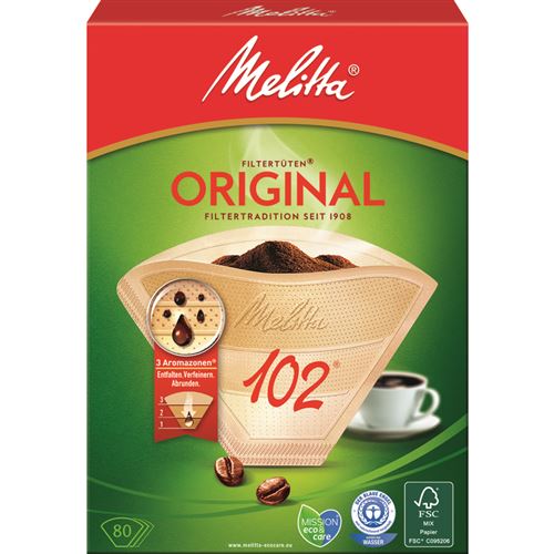 Melitta Filtre à café arôme '102', marron nature