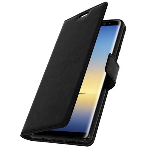 Housse Galaxy Note 8 Etui Folio Portefeuille Fonction Support - Noir