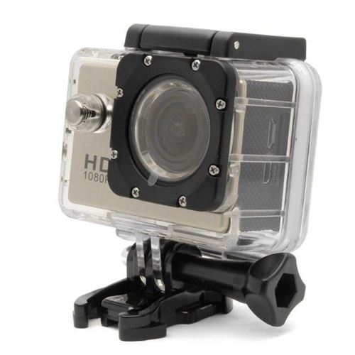 Camera Embarquée Sport LCD Caisson Étanche Waterproof 12 Mp Full HD 1080P Or 8Go YONIS