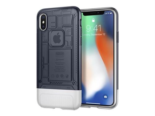 Spigen Classic C1 - Achterzijde behuizing voor mobiele telefoon - polycarbonaat, thermoplastic polyurethaan (TPU) - grafiet - voor Apple iPhone X