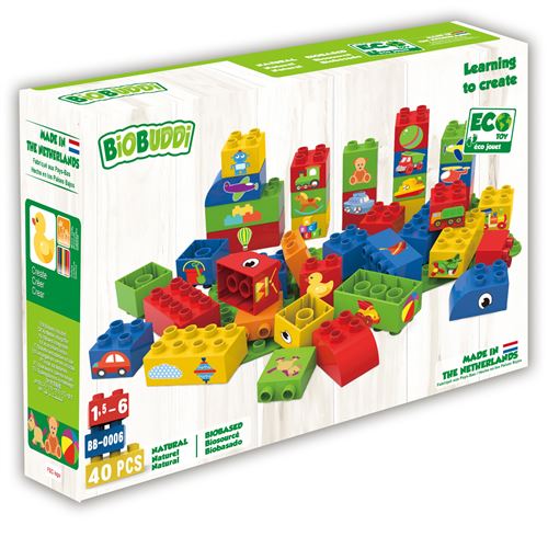BiOBUDDi blocs de construction avec plaque de base - 40 pièces (BB-0006)