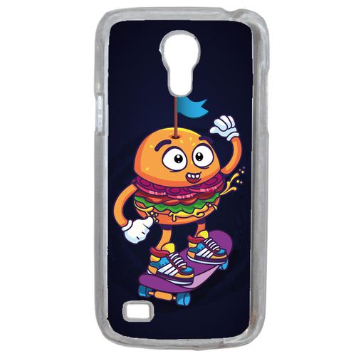 Coque Burger Fond Noir Compatible Samsung Galaxy S4 Mini Transparent