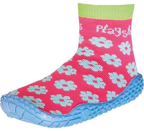 Playshoes chaussettes de bain filles fleurs rose/bleu