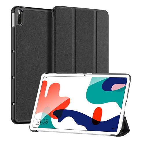 Etui en PU avec support tripliure et porte-stylo noir pour votre Huawei MatePad
