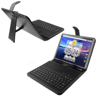 Étui Tablette Avec Clavier Touchlet Jusqu'à 9,7'' - Noir, Protection Anti-choc, Support Intégré - Neuf Sous Blister
