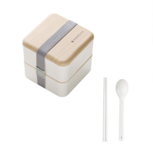 Micro-Ondes Boîte à Lunch Japonaise en Bois Bento Box 2 Couche de Stockage de Conteneurs Nouveau CFYP802