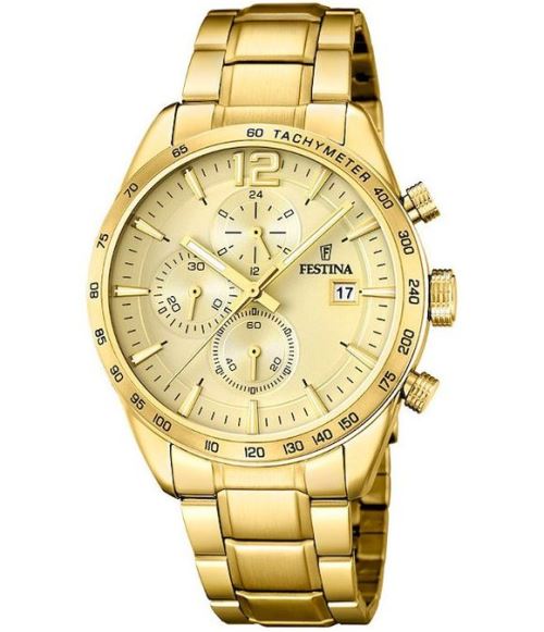 Festina Montre Homme F20266/1 Chronographede couleur champagne, Jaune, Or