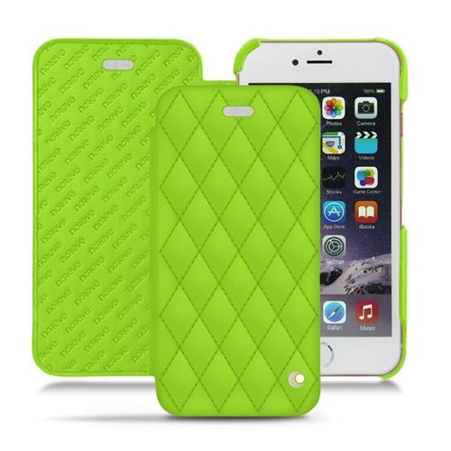 Noreve - Housse cuir Apple iPhone 6S - Pulsion Couture - Vert fluo - Couture