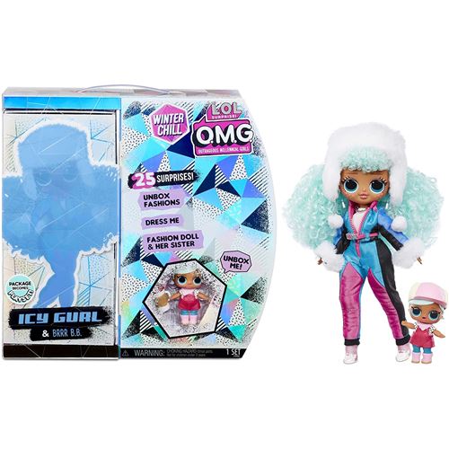 L.O.L. Surprise! O.M.G. Winter Chill ICY Gurl Poupée Mannequin & Poupée Brrr B.B. avec 25 Surprises