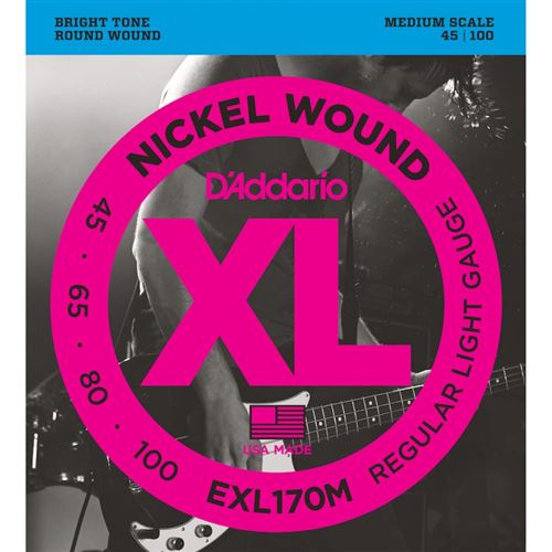 Daddario Exl170m, Light, 45-100, Cordes Moyennes - Jeu Guitare Basse - Image 3